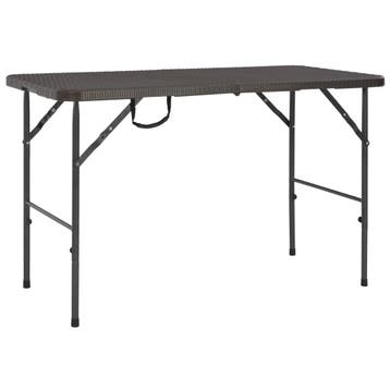 vidaXL Tuintafel inklapbaar rattan look 120x60x74 cm HDPE, Verzenden, Nieuw, Kunststof