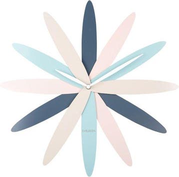 2dekans | Karlsson Wandklok Bloom - Multicolor - Ø45cm -, Ophalen of Verzenden, Zo goed als nieuw