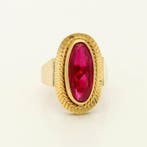 Ring - 18 karaat Geel goud - 3.70ct. tw. Robijn, Nieuw