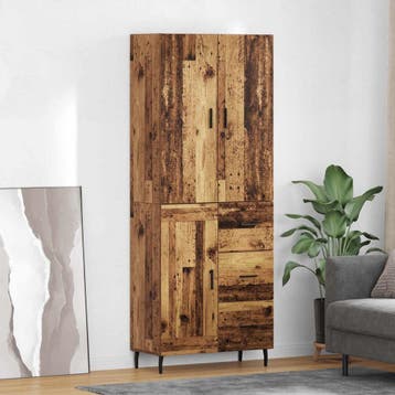 vidaXL buffetkast met lade 2 pcs Oud Hout Geengineerd Hout, Minder dan 50 cm, Verzenden, Nieuw, Minder dan 100 cm