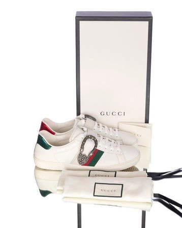 Gucci - Ace metal brooch - Sneakers - Maat: EU 41.5, Nieuw