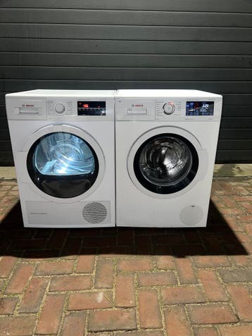 TOPSET! BOSCH 8KG IDOS WASMACHINE BOSCH 8KG WARMTEPOMPDROGER, Energieklasse A of zuiniger, 1200 tot 1600 toeren, Minder dan 85 cm