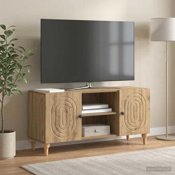 vidaXL TV-kast 102 x 34,5 x 50 cm Artisanaal eiken Bewerkt, Minder dan 50 cm, Verzenden, Nieuw, Minder dan 100 cm