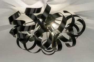Rietveld Plafondlampen - Zwart - Geschuurd Aluminium, Metaal, Verzenden, Nieuw