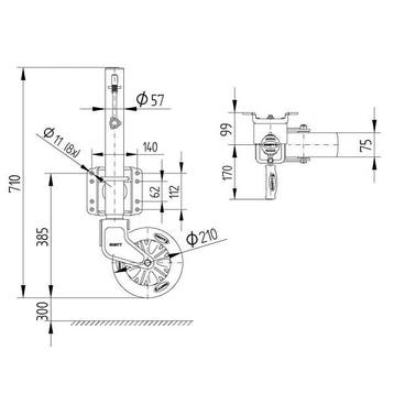 Neuswiel KNOTT kantelbaar - 210x50 mm - 500KG - TK51, Ophalen of Verzenden, Nieuw