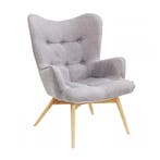 *WOONWINKEL* Kare Design Vicky Grijze Oorfauteuil Retro Desi, Huis en Inrichting, Fauteuils, Verzenden, Nieuw, Stof