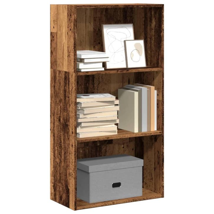 vidaXL Boekenkast 60x30x114 cm bewerkt hout oud houtkleurig, Huis en Inrichting, Kasten | Boekenkasten, 50 tot 75 cm, Nieuw, Overige houtsoorten