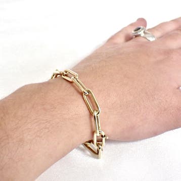 Gouden closed forever schakelarmband, Ophalen of Verzenden, Gebruikt, Goud, Goud
