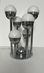 Tafellamp - Chroom, Metaal, Glas