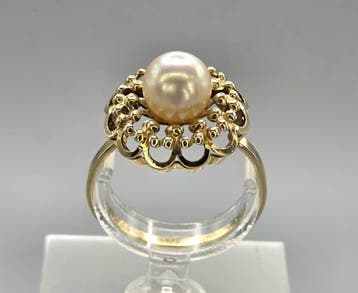 Gouden Vintage Preloved ringen in 8,9 ,10,14 ,18 karaats., Overige kleuren, Zo goed als nieuw, Dame of Heer, Met edelsteen