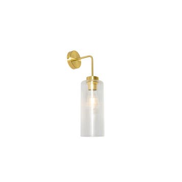 Art Deco wandlamp goud met glas - Laura, Huis en Inrichting, Lampen | Wandlampen, Verzenden, Nieuw, Glas, Art Deco