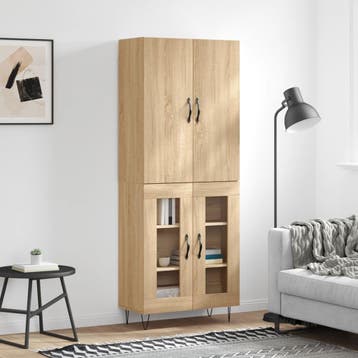 vidaXL buffetkast 69,5x34x180 cm bewerkt hout sonoma, Huis en Inrichting, Kasten | Buffetkasten, Verzenden, Nieuw, 50 tot 100 cm