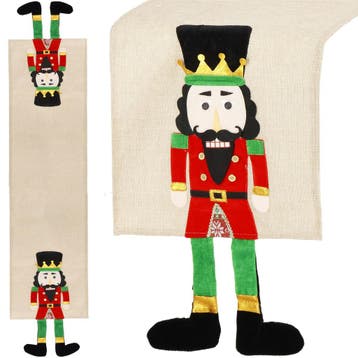 Tafelkleed -Kerst - Notenkraker - Bruin - Stof - 180 x 33, Ophalen of Verzenden, Nieuw