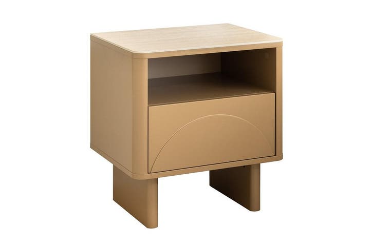 Nachtkastje SAVOY 50 cm 3D naturel met travertijnmarmeren, Huis en Inrichting, Slaapkamer | Bedden, Ophalen of Verzenden