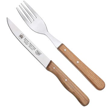 RÖR Solingen Steakmes – Vespermes – Gekarteld – Set m, Ophalen of Verzenden, Nieuw, Rvs of Chroom