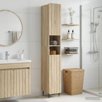 vidaXL Badkamerkast met Open Plank ZWOLLE Sonoma Eiken, Verzenden, Nieuw