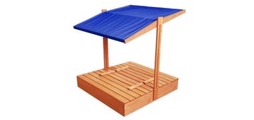 Zandbak Hout 120x120 | Blauw Dak | Nieuw | OP=OP, Ophalen of Verzenden, Nieuw, Overige typen