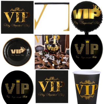 10 Name tags VIP van karton aan satijn lint, Verzenden, Nieuw, Feestartikel, Overige
