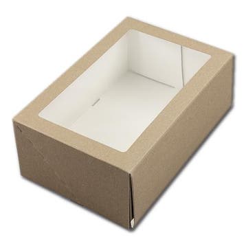 Taartdoos met venster 21x14x9cm. Kraft 3st, Verzenden, Nieuw