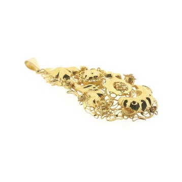 Gouden hanger van een mutsenbel (Hanger of bedel), Ophalen of Verzenden, Gebruikt, Goud, Overige merken