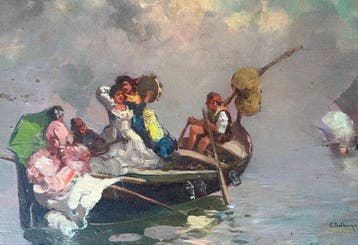 Eduardo Dalbono (1841-1915) - Tarantella sul mare