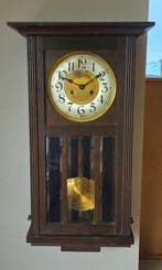 Wandklok - Badische Uhrenfabrik (Baduf) - Hout, Messing,