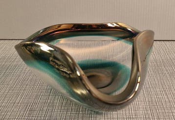 Venini - Schotel - Dreieckige Schale mit irisierendem Glas -