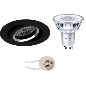 GU10 Inbouwspot Set - Mat Zwart - Inbouw Rond - Kantelbaar -, Ophalen of Verzenden, Nieuw, Overige fittingen, Plafondspot of Wandspot
