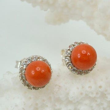 Koraal - Zilver, Zonder reserveprijs - Oorbellen - CORALLO