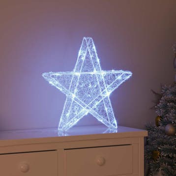 vidaXL 3D Ster 50 LEDs Koudwit 55 x 53,5 x 10 cm Acryl, Diversen, Verzenden, Nieuw