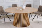 Ronde eettafel VALHALLA WOOD 140cm naturel eiken kolomvoet -, Huis en Inrichting, Ophalen of Verzenden, Nieuw