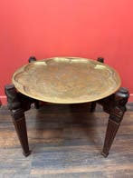 Bijzettafel - Messing, Hout - China - Antieke Chinese tafel