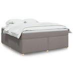 vidaXL Boxspring met matras stof taupe 180x200 cm, Eenpersoons, Verzenden, Nieuw, 80 cm