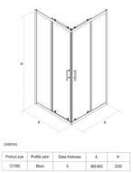 SALE - Krevo 90 x 90 -  Mat zwart - Douchecabine  -, Ophalen of Verzenden, Nieuw