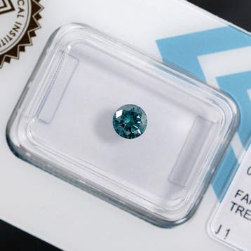 1 pcs Diamant (Kleurbehandeld) - 0.45 ct - Rond - Fancy, Sieraden, Tassen en Uiterlijk, Edelstenen, Nieuw
