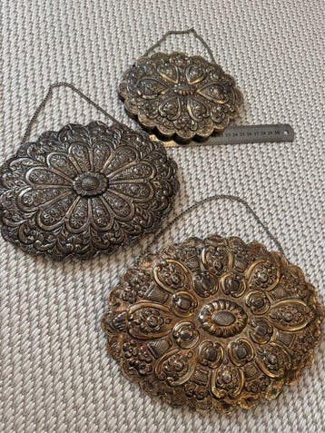 Spiegel (3) - .900 zilver, Antiek en Kunst