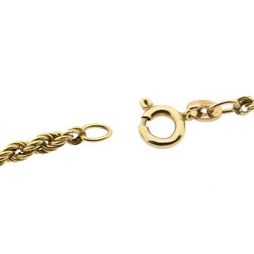 Gouden gedraaide schakelketting/sautoir | 90 cm, Ophalen of Verzenden, Gebruikt, Goud, Goud
