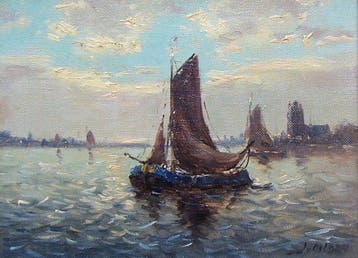 J van Delden (XX) - Boten voor de haven