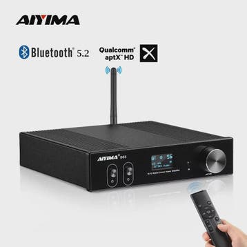 AIYIMA D03 Bluetooth 5.2 Versterker 2x150W RMS met Subwoofer, Verzenden, Nieuw