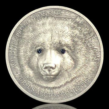 Mongolië. Silver .999 1 OZ.500 Tögrög (Mongolian Gobi Bear)