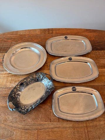 Alessi, wiskemaan - Dienblad (5) - Verzilverd, Staal - Set