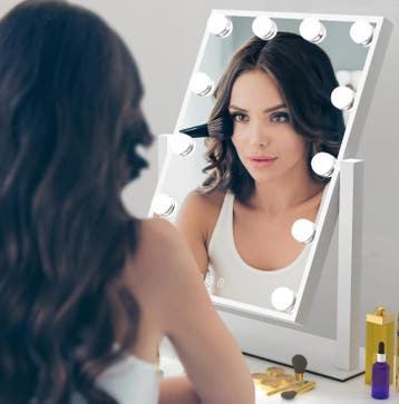 Hollywood LED Make-up Spiegel – 3 Kleuren en 360° Draaibaar, Huis en Inrichting, Verzenden, Nieuw