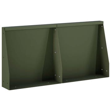 vidaXL Keerwand 2 st 40 x 12 x 30 cm Staal Olijfgroen, Verzenden, Nieuw