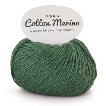 DROPS Cotton Merino Uni Colour - 11 bosgroen - Wol/Katoen, Ophalen of Verzenden, Nieuw