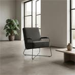 Set van 2 Leren fauteuils Hope - Toledo Antracite, Huis en Inrichting, Fauteuils, Nieuw, Ophalen of Verzenden, 50 tot 75 cm, Leer