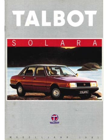 1981 TALBOT SOLARA BROCHURE DUITS, Nieuw, Author