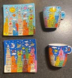 Goebel - James Rizzi - Kop en schotel (2) - Porselein - New