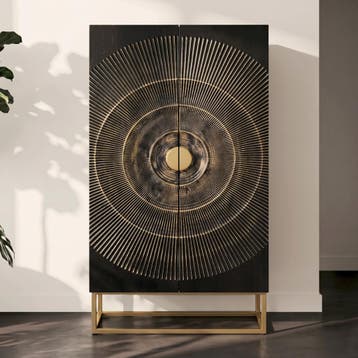 *WOONWINKEL* Kare Design Madeira Dark Unieke Kast Zwart Hout, Huis en Inrichting, Kasten | Wandmeubels, Verzenden, Nieuw