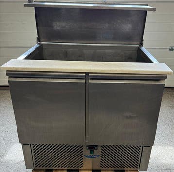 RVS Saladette, Koelwerkbank 90cm, Stekkerklaar