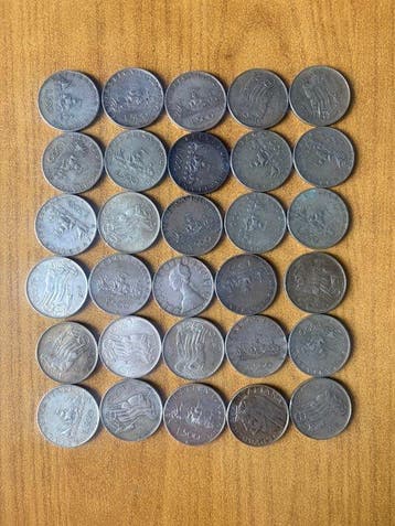 Italië, Republiek 500 Lire Anni vari Caravelle / Dante /